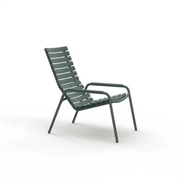 HOUE ReCLIPS loungestol i genbrugsplast - Olive Green