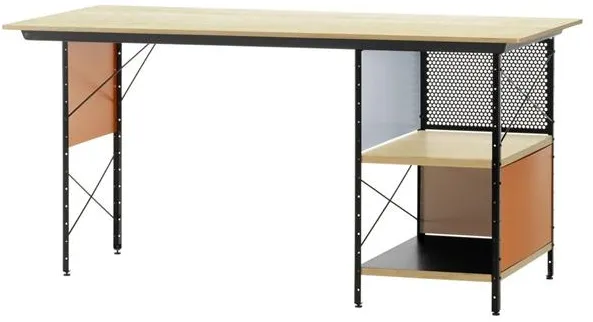 Vitra Eames EDU Skrivebord Sort/Orange/Blå/Birk