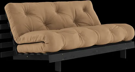 Karup Design Roots Sovasofa Med Roots Madras 160x200 Mocca/Sortlakeret